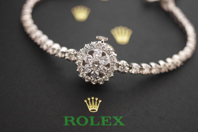 ROLEX　ロレックス　14金ケース＆ブレス 3カラット大粒ダイヤモンド　アンティークウォッチ*3236rolex  