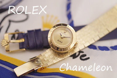 ROLEX　ロレックス　カメレオン　ROLEXオリジナル18金ブレス＆18金ケース・オリジナル革ベルト付 *3267rolex
