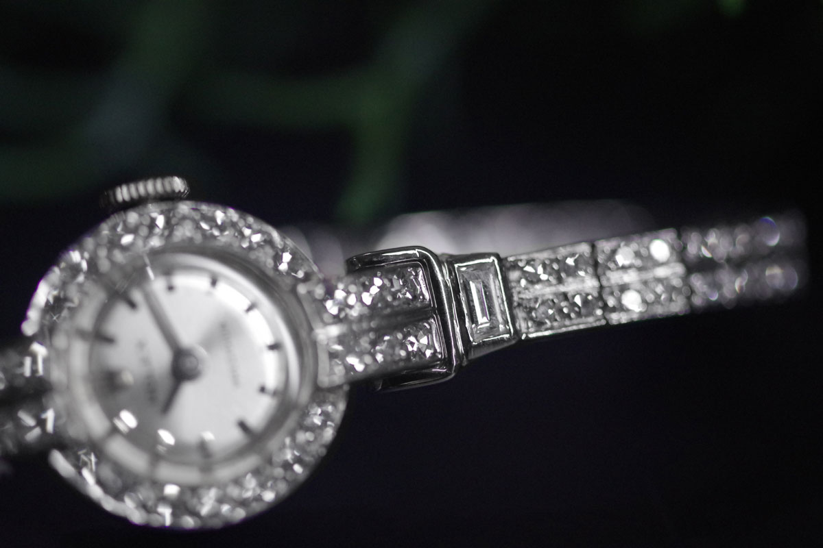 アンティーク　ROLEX　ロレックス　14金ケース&14金ブレス　バケットダイヤモンド　アンティーク機械式時計