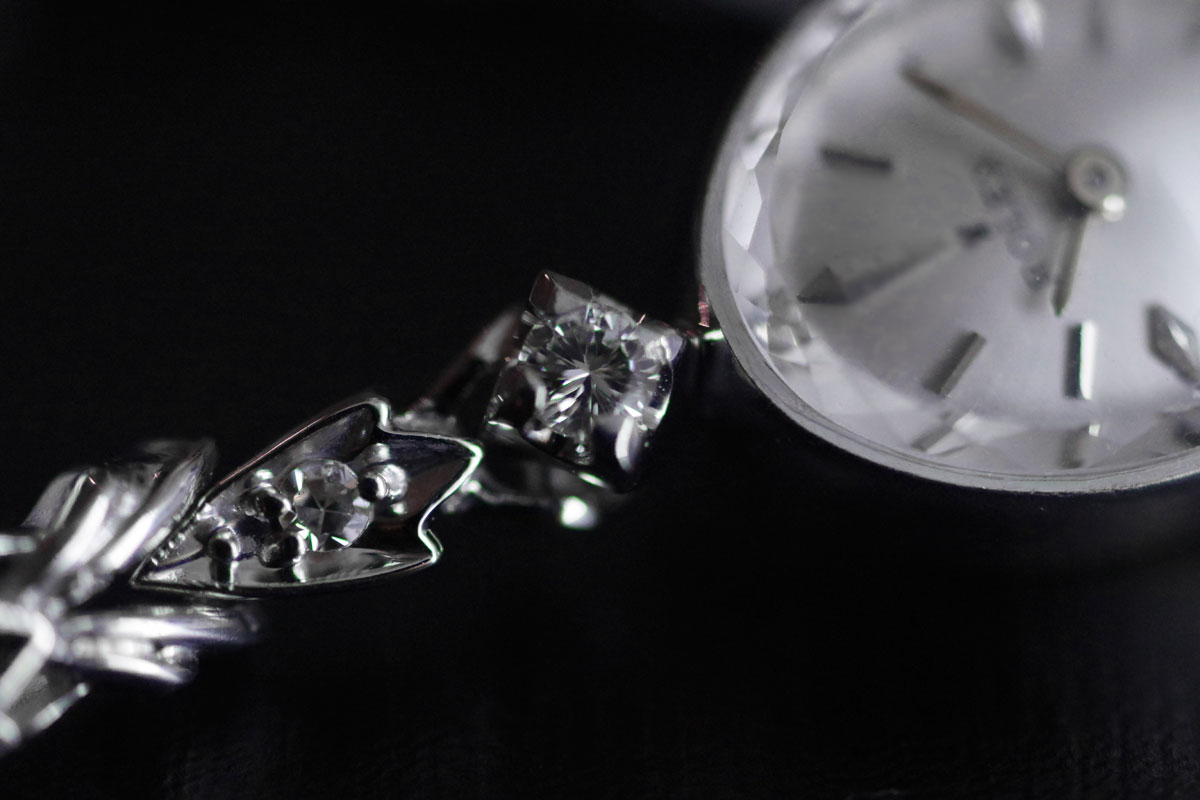 アンティーク　ROLEX　ロレックス　レディース　14金ケース&14金ブレス　大粒ダイヤモンド　アンティーク機械式時計