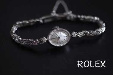 ROLEX　 14金ケース&14金ブレス　大粒ダイヤモンド　アンティーク機械式時計　*3312rolex    
