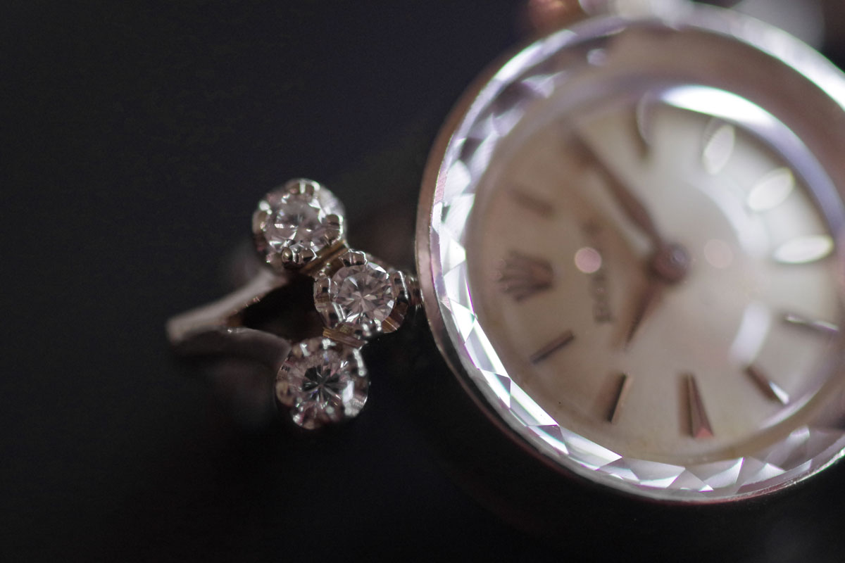 アンティーク　ROLEX　ロレックス　14金ケース&14金ブレス　バケットダイヤモンド　アンティーク機械式時計