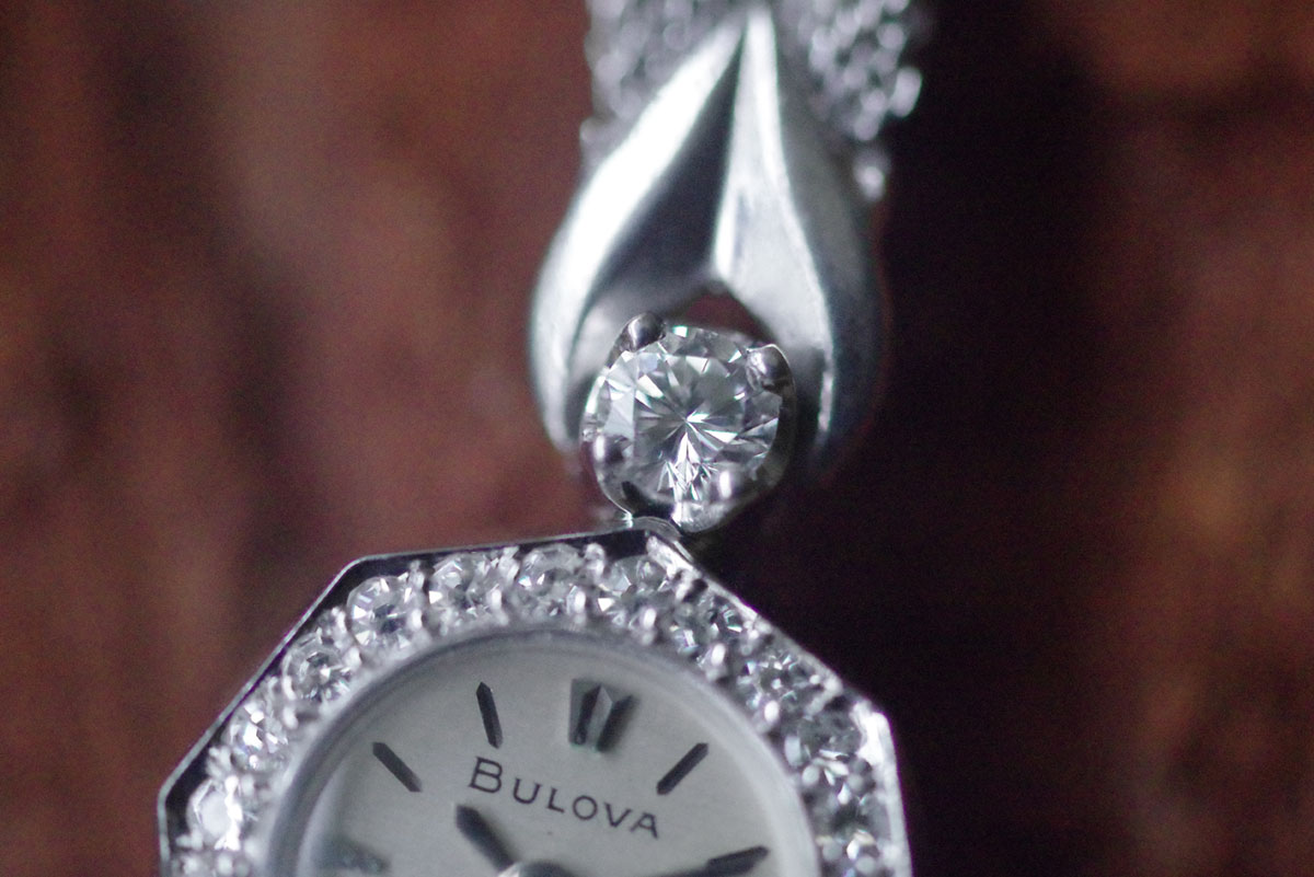 BULOVA　ブローバ　14金ケース＆大粒ダイヤモンド　レディース　オクタゴン　機械式時計　3380bulova
