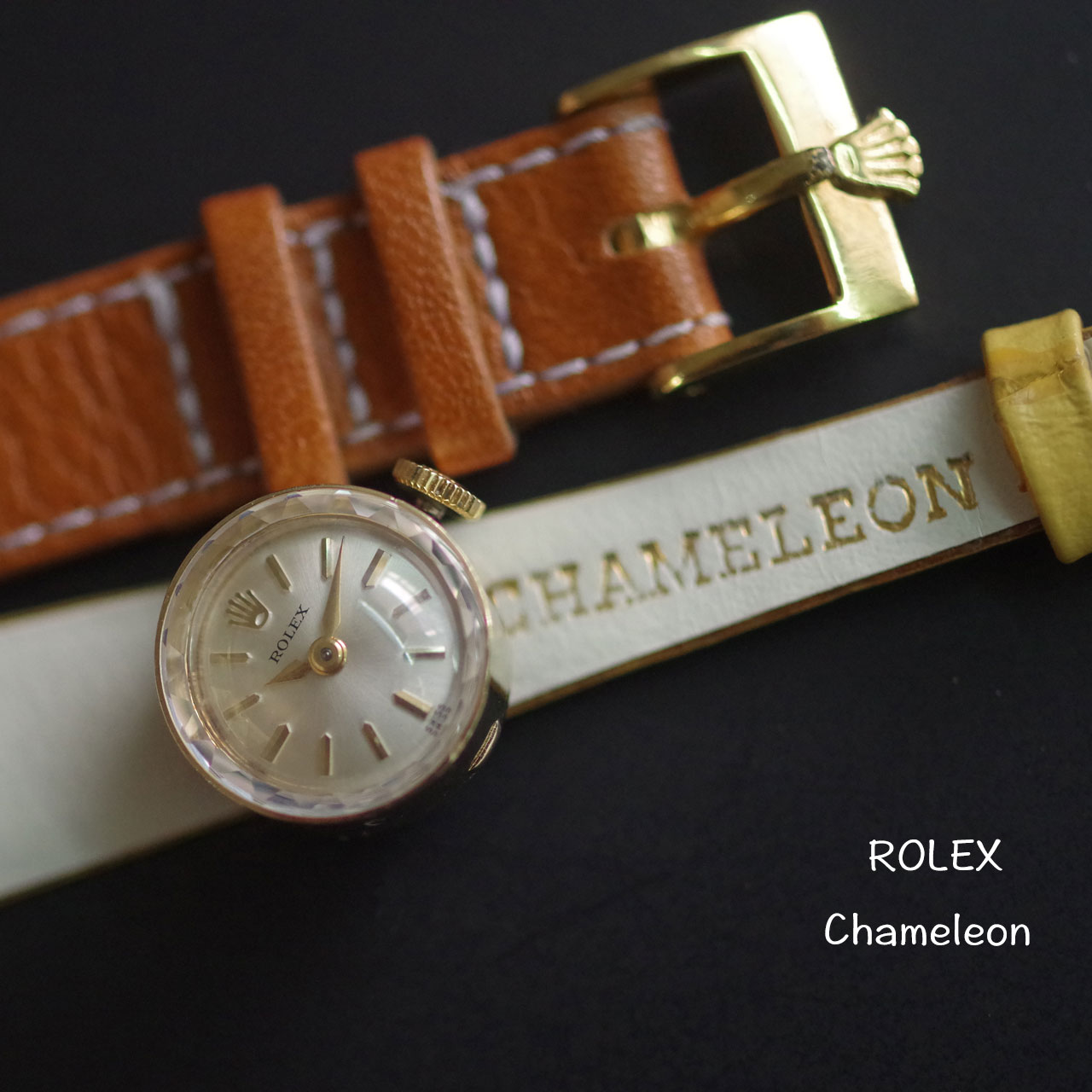 ROLEX　ロレックス　カメレオン　スタンダード　Rolexオリジナル革ベルト＆王冠尾錠付き