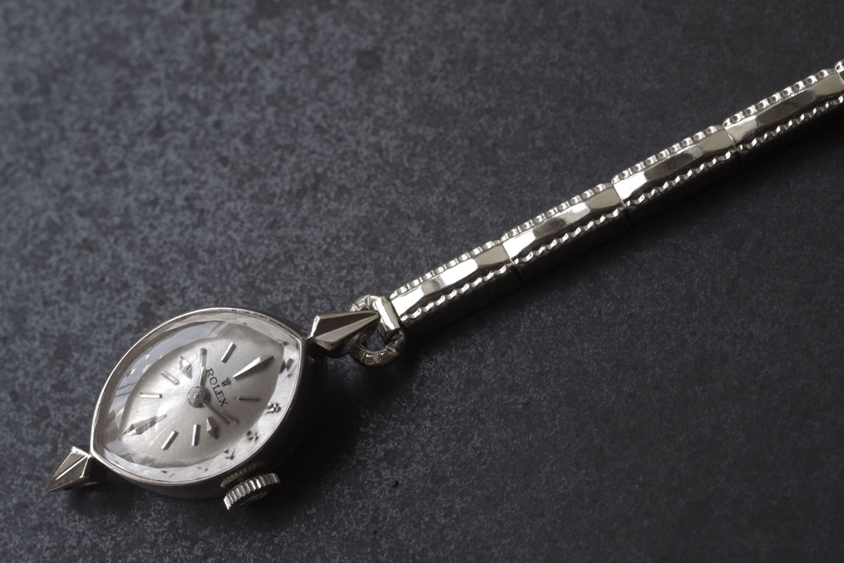 レディースのアンティーク時計 アンティーク ROLEX ロレックス カットガラス 14金